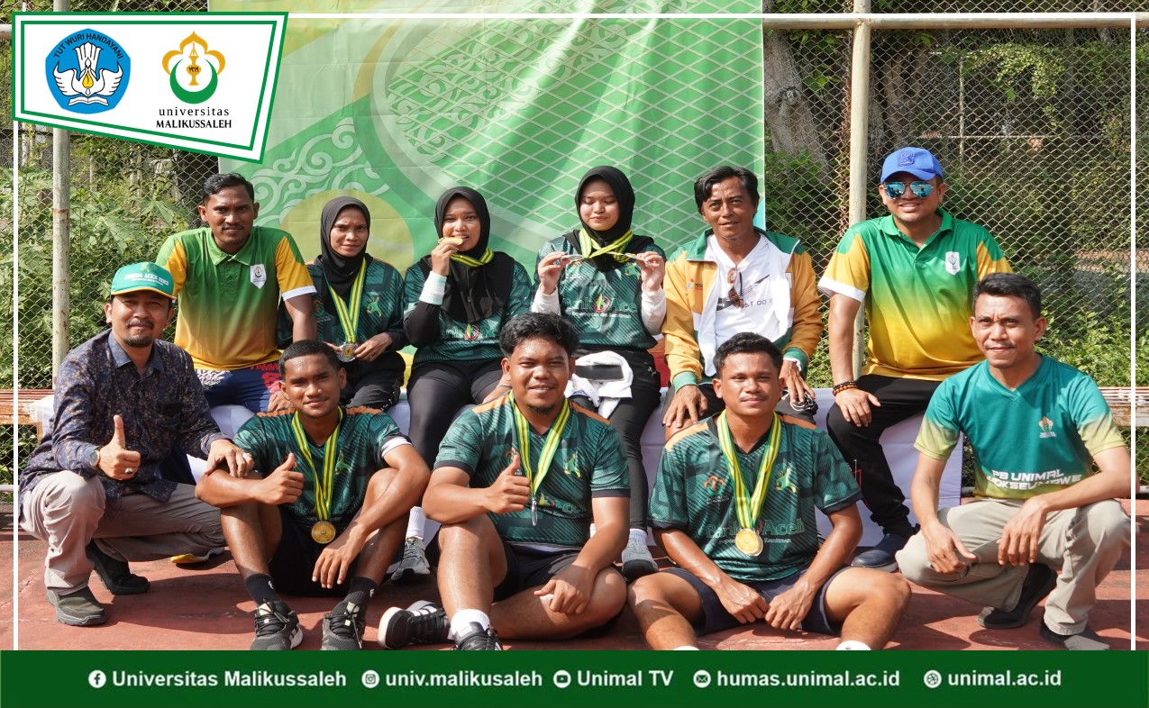 Raih Tiga Medali Emas, Unimal Juara Umum di Cabor Tenis Pomda Aceh 2023